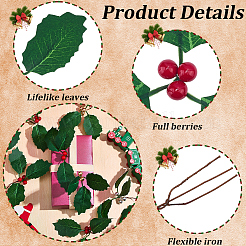 45 шт. искусственные листья падуба из пенопласта и ткани&nbsp;AJEW-SC0031-52B