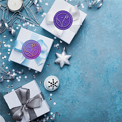 Латунная восковая печать штамп с ручкой&nbsp;AJEW-WH0184-0759