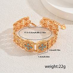 Элегантные браслеты из латунных звеньев паве из синтетической бирюзы для женщин&nbsp;ZR2967