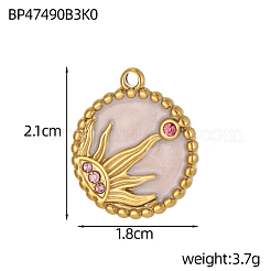 Подвески из нержавеющей стали 304 с микропаве из кубического циркония&nbsp;STAS-OY008-64G