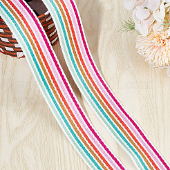 10 ярд полиэстеровой жаккардовой полосатой ленты&nbsp;DIY-DR0001-55D