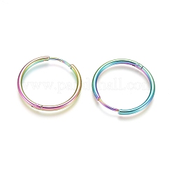 Серьги-кольца Huggie Hoop из нержавеющей стали 304 с ионным покрытием (IP)&nbsp;LS-EJEW-F111A-25mm-Y