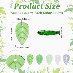 100шт 5 цвета подвески ручной работы лэмпворк&nbsp;LAMP-PA0001-34