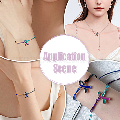 40 шт. 2 цвета двухцветный сплав эмаль лента осведомленности соединения соединительные подвески&nbsp;ENAM-WR0001-16