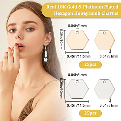 50шт 2 цвета латунные подвески&nbsp;KK-BBC0006-95