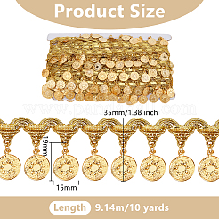 Лента из полиэстеровой бахромы с кружевной отделкой и подвесками-кисточками&nbsp;OCOR-WH0078-337A