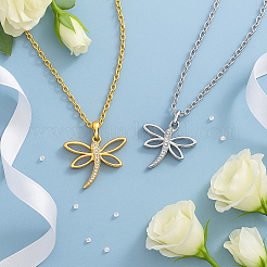 4 шт. 2-цветный сплав кристаллов горного хрусталя кулон стрекоза ожерелье&nbsp;NJEW-HY0001-13