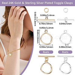 16 шт. 2-х цветные латунные застежки-тоглы&nbsp;KK-BBC0016-62