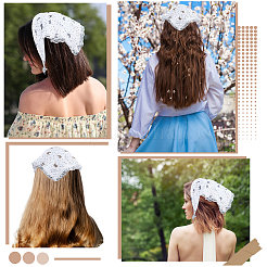 2 шт. 2 стиля кружевной тканевой повязки на голову для женщин&nbsp;OHAR-CY0001-17