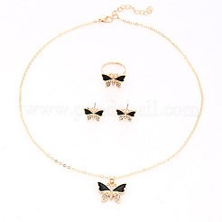Ожерелья с подвесками в виде бабочки из сплава со стразами и эмалью&nbsp;FS-WG83FA4-03
