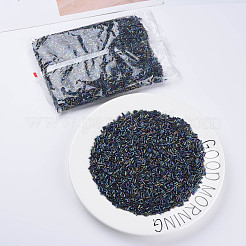 Стеклянные бусины цвета металлик SEED-N005-001-D04