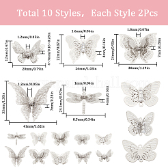 20шт. 10 стильных латунных филигранных подвесок и филигранных соединительных звеньев&nbsp;KK-SC0003-49
