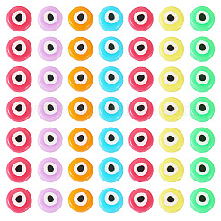 140 шт. двухцветные непрозрачные акриловые бусины с принтом&nbsp;OACR-TA0003-31