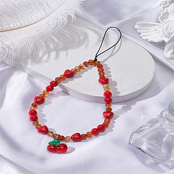 1 шт. ремешок для мобильного телефона с агатовыми бусинами&nbsp;AJEW-LP0001-14