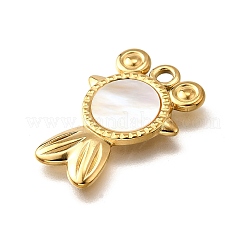 Подвески из натуральной белой ракушки из нержавеющей стали 304&nbsp;STAS-C122-21F-02G