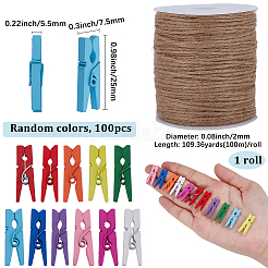 100 шт. натуральные деревянные прищепки-зажимы&nbsp;AJEW-SP0003-48A