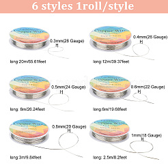 6 рулон 6 размера медной ювелирной проволоки&nbsp;CWIR-FG0001-05P