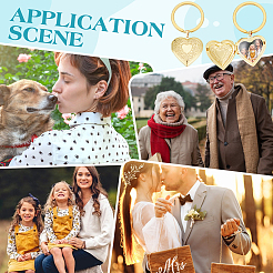 4шт латунный брелок в форме сердца&nbsp;KEYC-UN00018