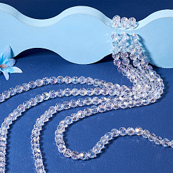 4 нить прозрачных стеклянных бусин&nbsp;EGLA-TA0001-80A