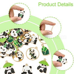 36 шт. 9 подвески из сплава и эмали в стиле панды&nbsp;ENAM-FS0002-31