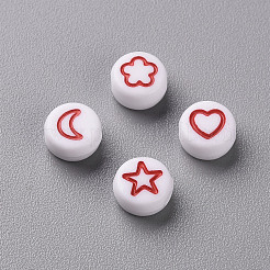 Белые непрозрачные акриловые бусины&nbsp;LS-MACR-N008-41D