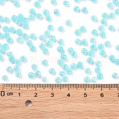 6/0 круглые стеклянные бусины непрозрачного цвета с радужным покрытием&nbsp;SEED-T006-04D-06