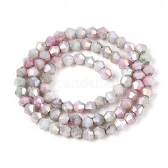 Нити из окрашенных стеклянных бусин с эффектом омбре&nbsp;GLAA-T025-4mm-09J