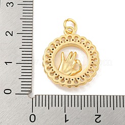 Латунные микропаве прозрачные подвески с фианитом&nbsp;KK-U007-01G-03