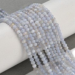 Граненые рондели из натуральных синих кружевных агатовых бусин&nbsp;LS-G-F289-04A