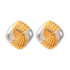 Двухцветные серьги-гвоздики из нержавеющей стали 304&nbsp;EJEW-Z109-05GP-02