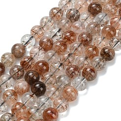 Нити бусин из рутилированного кварца из натурального черного золота&nbsp;G-L642-B09-6mm