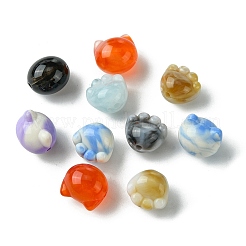 80шт 8 цвета двухцветные прозрачные/непрозрачные акриловые бусины&nbsp;TACR-FS0001-48