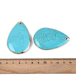 Большие подвески-капли из окрашенной синтетической бирюзы&nbsp;TURQ-T004-26