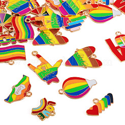 26 шт. 13 стиля радужных эмалевых подвесок из сплава гордости&nbsp;ENAM-TA0001-88