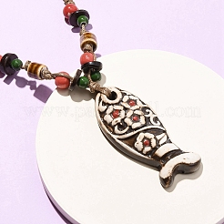 Керамическая подвеска в виде рыбы&nbsp;LS-NJEW-B146-04