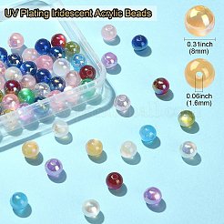 Переливающиеся акриловые бусины с УФ-покрытием&nbsp;MACR-CJ0001-75