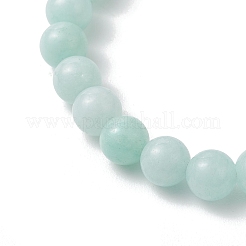 Браслеты из окрашенных натуральных малазийских нефритовых круглых бусин на эластичной основе для женщин и мужчин&nbsp;BJEW-JB13441