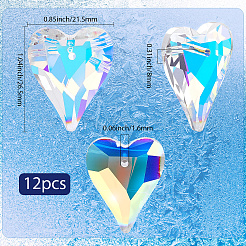 12шт стеклянные подвески&nbsp;GLAA-SP0001-44