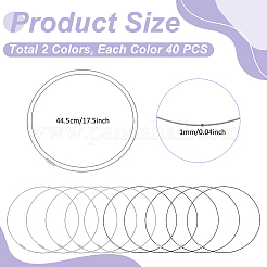 80 шт. 2-цветный шнур из нержавеющей стали для ожерелья&nbsp;TWIR-UN0001-17