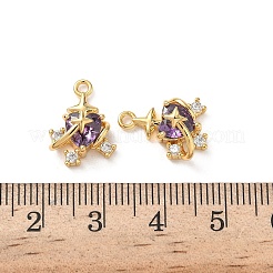 Латунные микро проложить кубического циркония подвески&nbsp;KK-D504-26B-G