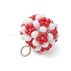 Круглые подвески из стеклянных бусин&nbsp;PALLOY-MZ00525-02