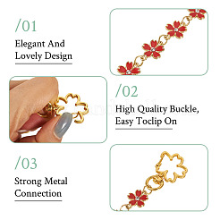 7 шт. 7-цветные эмалевые цепочки для сумок-цветочков из сплава&nbsp;HJEW-TAC0104