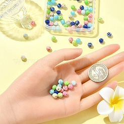 100 шт. 5-цветные синтетические окрашенные бусины из императорской яшмы&nbsp;G-YW0001-96