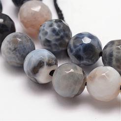 Бусы из натурального огненного агата с потрескиванием&nbsp;G-K166-07F-8mm-05