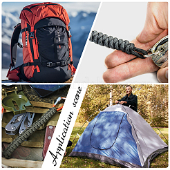 Зонт шнур полиэстер и спандекс веревка брелок карабин&nbsp;HJEW-UN00091