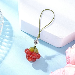 Подвески из натурального китайского нефрита и сердолика с хурмой&nbsp;HJEW-TA00416