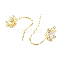 Фурнитура для сережек из латуни с микропаве из кубического циркония&nbsp;EJEW-B063-05G-03