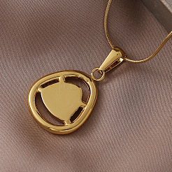 Женские ожерелья с подвесками в виде треугольников из хирургической нержавеющей стали 316 с окрашенными синтетическими ракушками&nbsp;ZG7570