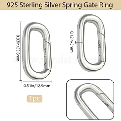 1 шт. s925 стерлингового серебра пружинные затворные кольца&nbsp;STER-BBC0008-50A