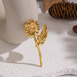 Броши в виде подсолнуха из нержавеющей стали 304&nbsp;NK4193